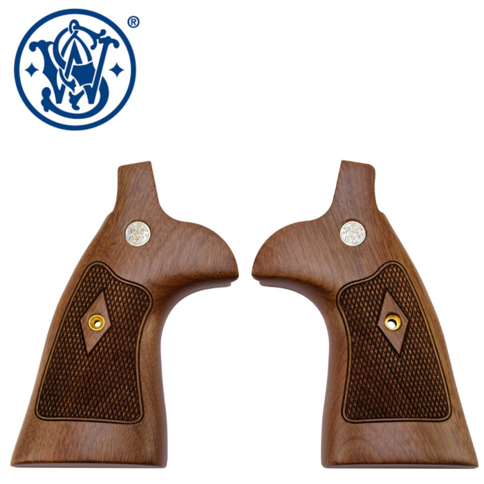 S&W Guance in Legno N Round to Square Fancy Walnut Zigrinate #12928