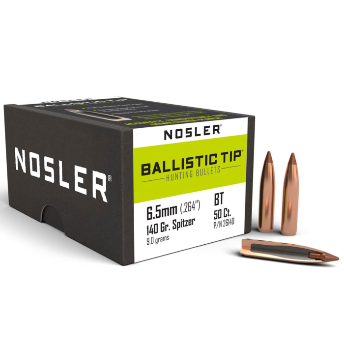 NOSLER Palle Ballistic Tip 264" 140gr SP Brown Tip #26140 (50pz)