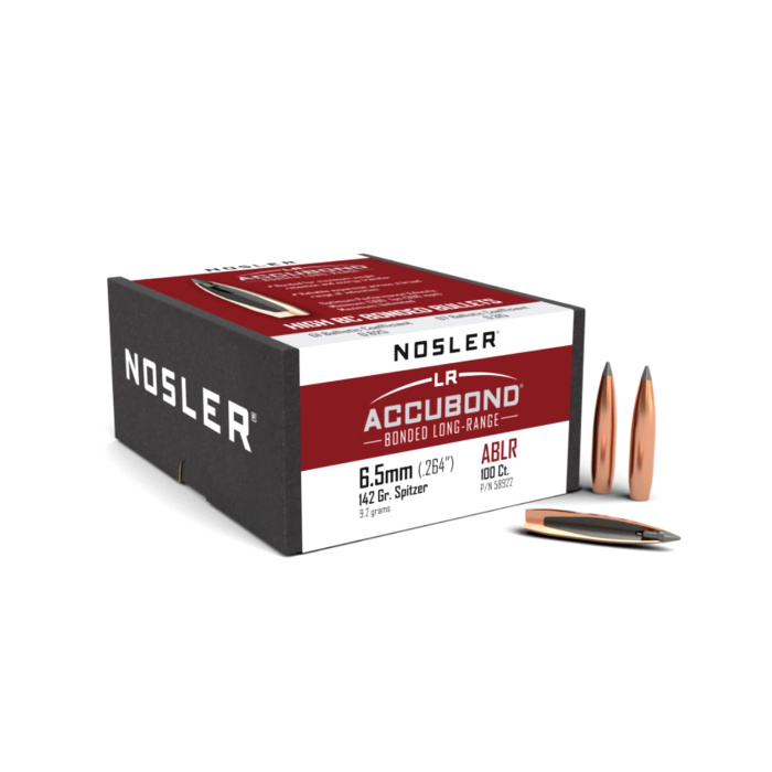 NOSLER Palle AccuBond LR Palla Long-Range 264" 142gr SP #58922 (100pz)