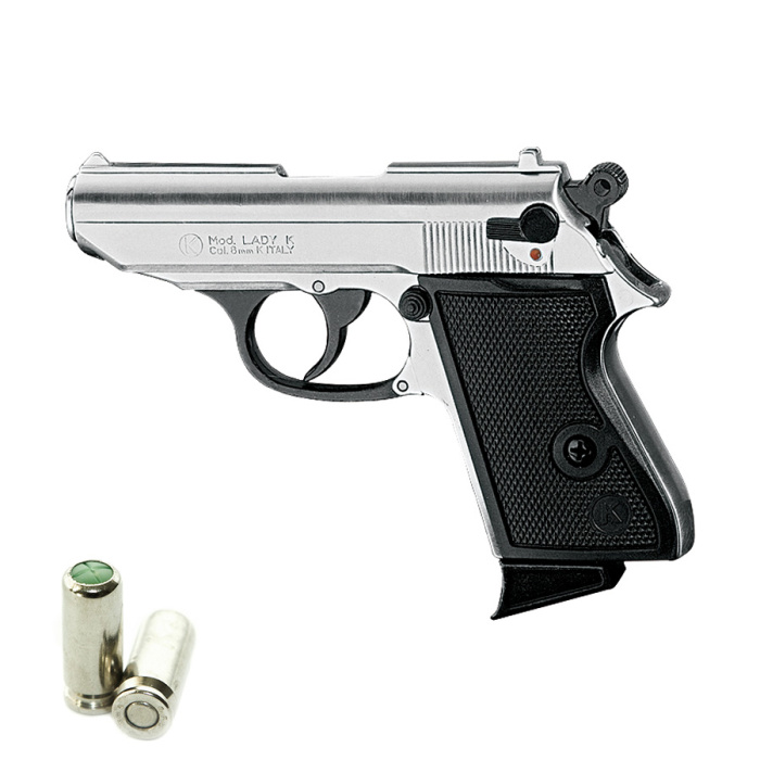 Pistola a Salve KIMAR PPK Lady-K Cal.8 Top Firing Acciaio