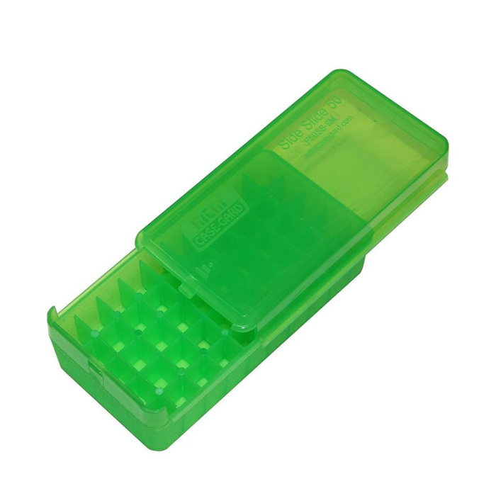 MTM P-50-SS-9 Scatola Porta Colpi a Scorrimento Laterale Verde Trasparente