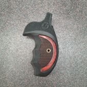 S&W Guance Sintetiche con Inserto in Legno J Round Falconia Black with Rosewood Crockback Insert